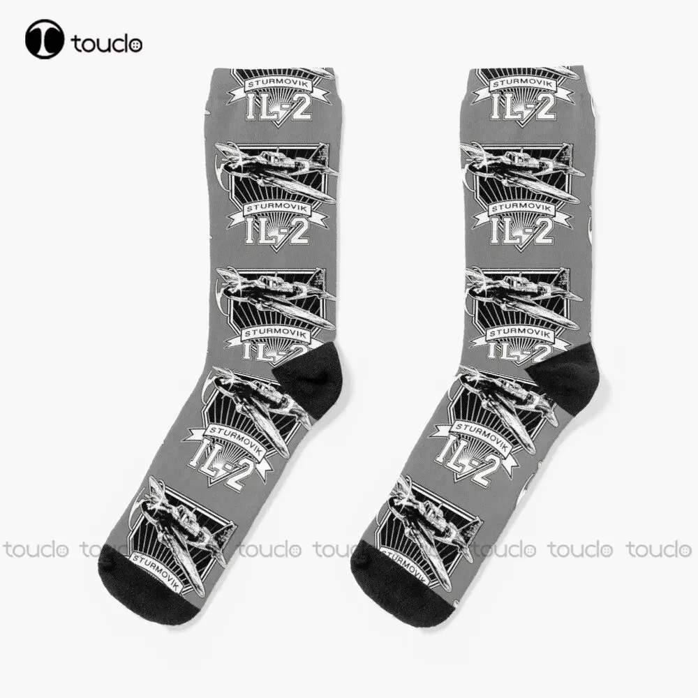 Il-2 Sturmovik Russian Aircraft Russian Plane Socks Navy Baseball Socks 360° Digital Print Christmas Gift Colorful Cartoon