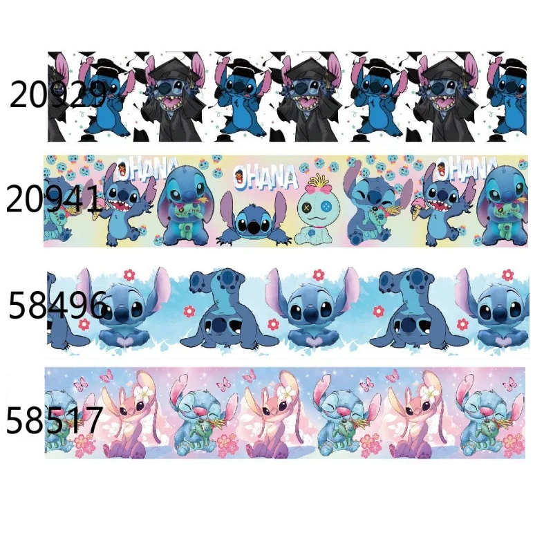 

5Yards Disney Stitch Cartoon Grosgrain Ribbon Printed for Back to School Craft Supplies DIY Handmade Hairbows Materials