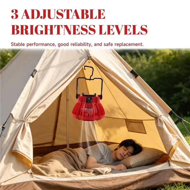 N98R For Fan Portable Battery Operated,Camping Fan,Portable Fan With Light ,Remote, SB Port,3 Speed For Camping