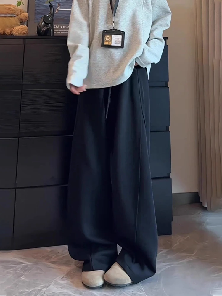 

Мужские повседневные свободные прямые брюки American Sle, осенний сезон, драпированные широкие брюки для отдыха, длинные брюки Lazy Sle