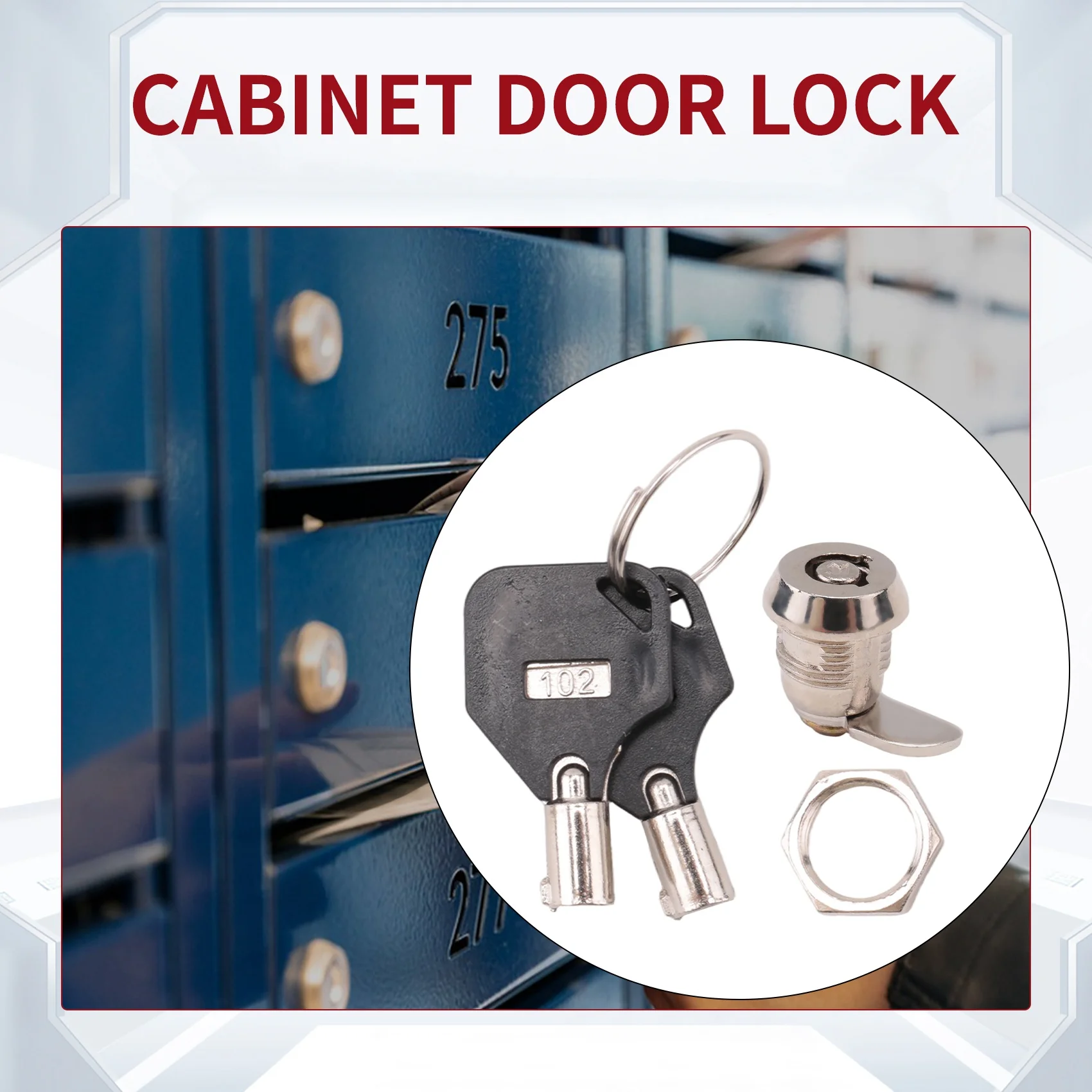 ● Cabinet Door Quarter Turn Security Tubular Cam Lock W Keys