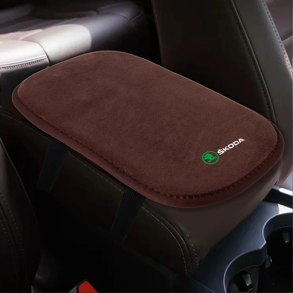 1pcs suede Leather Car Armrest Box Cover Center Cushion Protector Cover for Skoda Octavia A5 A7 Superb Kodiaq Scala Karoq Kamiq