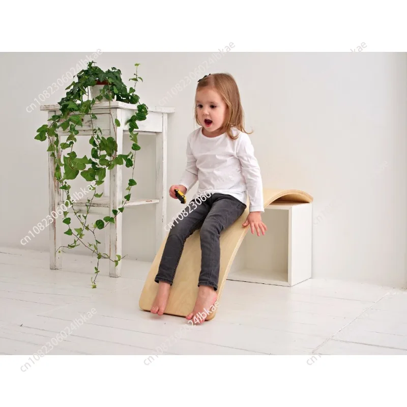 Kids wooden balance board multifunctional surfing fitness training swing board kids baby yoga curve