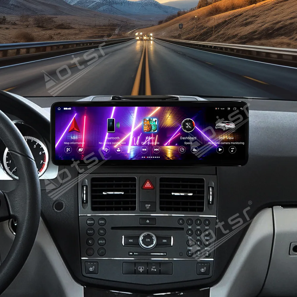 

14.9'' LHD RHD для Mercedes-Benz C 2008-2010: Мультимедийная система Android 13 с Auto Carplay, GPS-навигацией и автомагнитолой (головное устройство)