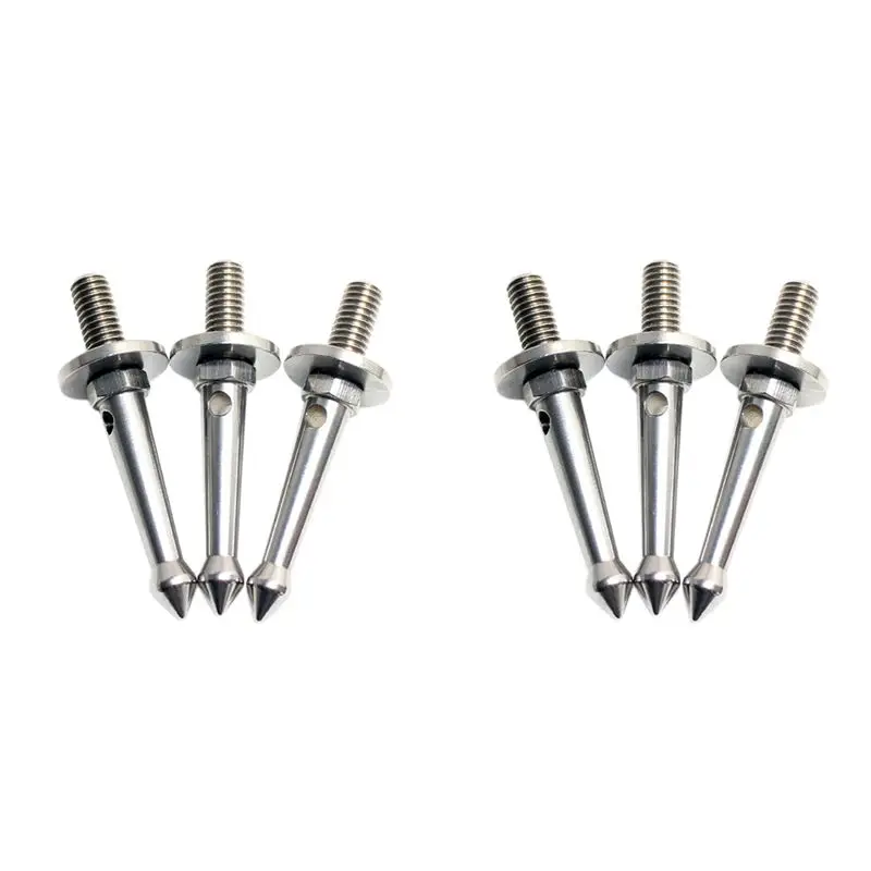 B29C-6Pcs Stainless 3/8 Inch Tripod Foot Spikes For Softer Looser Terrain Spikes For Gitzo/Manfrotto/Siri/Benro, Etc.Tripod