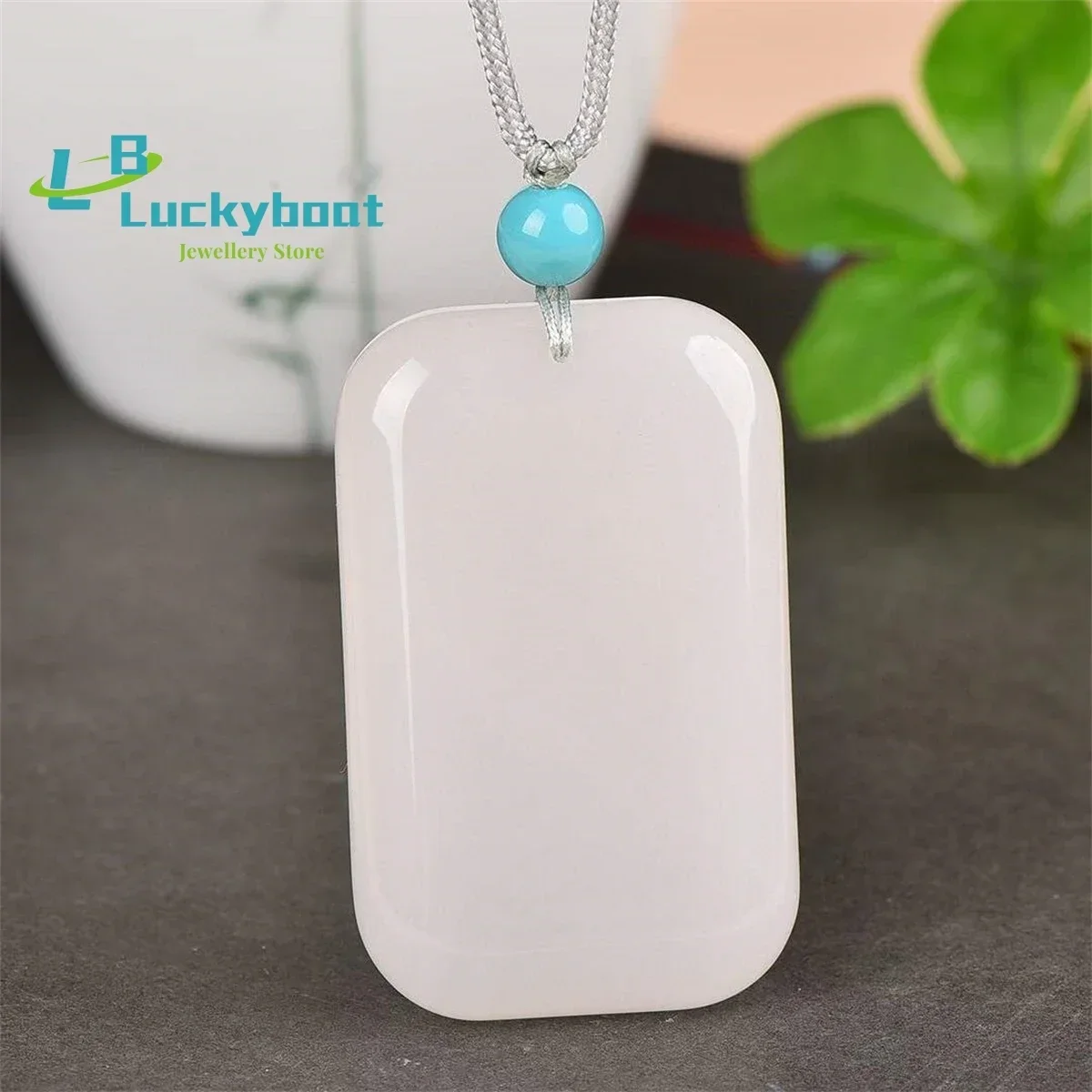 Natural Gold Silk and White Jade Safe Plague Pendant Simple and Generous Personalized Fashion Versatile for Men and Women