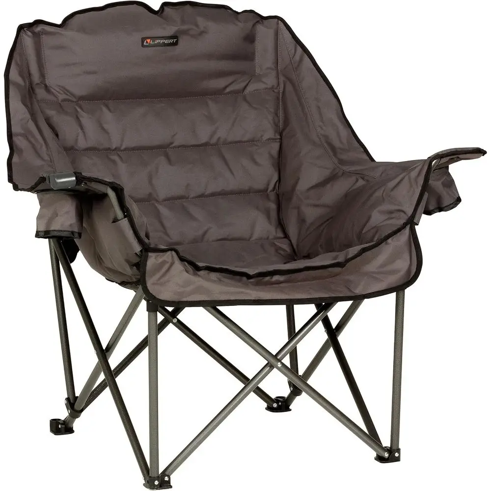 

Увеличенное кресло для кемпинга с мягкой подушкой, двумя подстаканниками, прочной стальной рамой, из полиэстера 600D, выдерживает нагрузку до 400 фунтов.