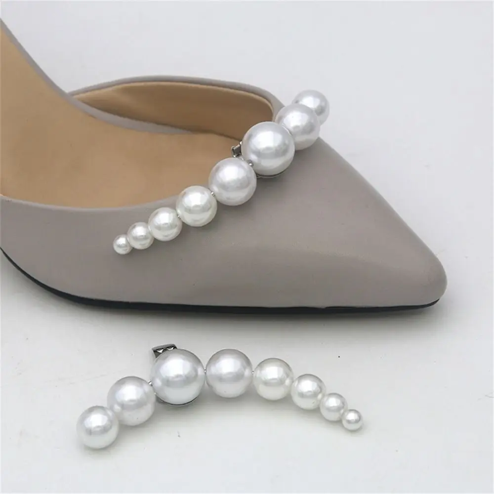 

2PC Pearl Shoe Clips Elegant Removable Detachable Charm Buckle High Heels Ornaments Wedding