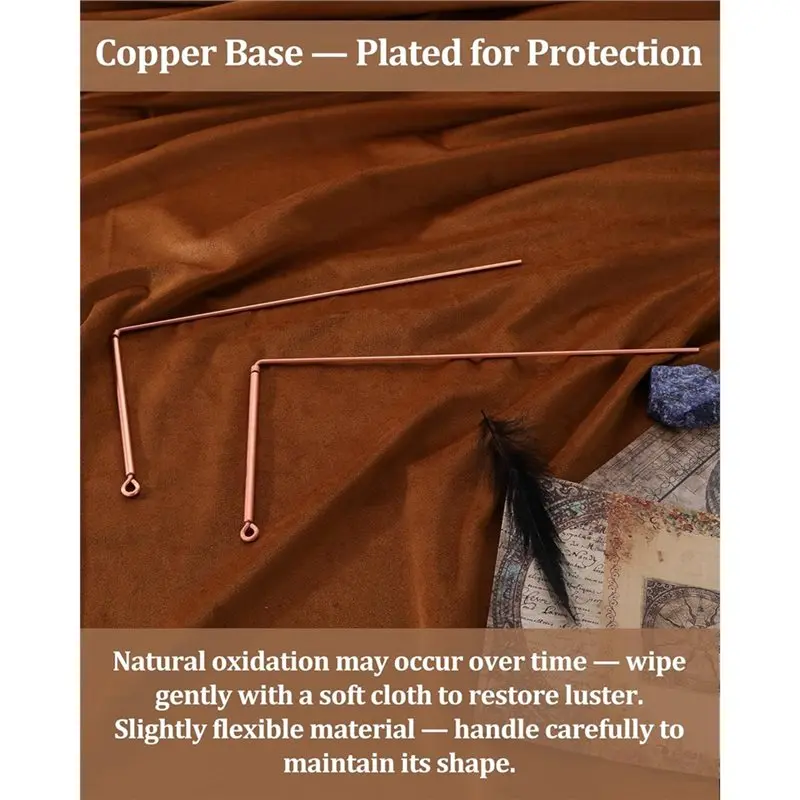 A88Z ポータブルフェルトバッグには、水占い、金の探知、質問への回答に使用する銅製ダウジングロッド2本が含まれています。