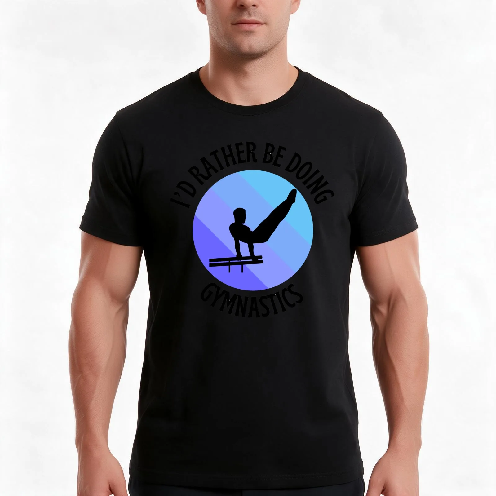 I'd Rather Be Doing Gymnastics T-Shirt, Summer Casual Cotton Tee, Oversized Streetwear Tops, Vintage Graphic Print, 100% Cotton