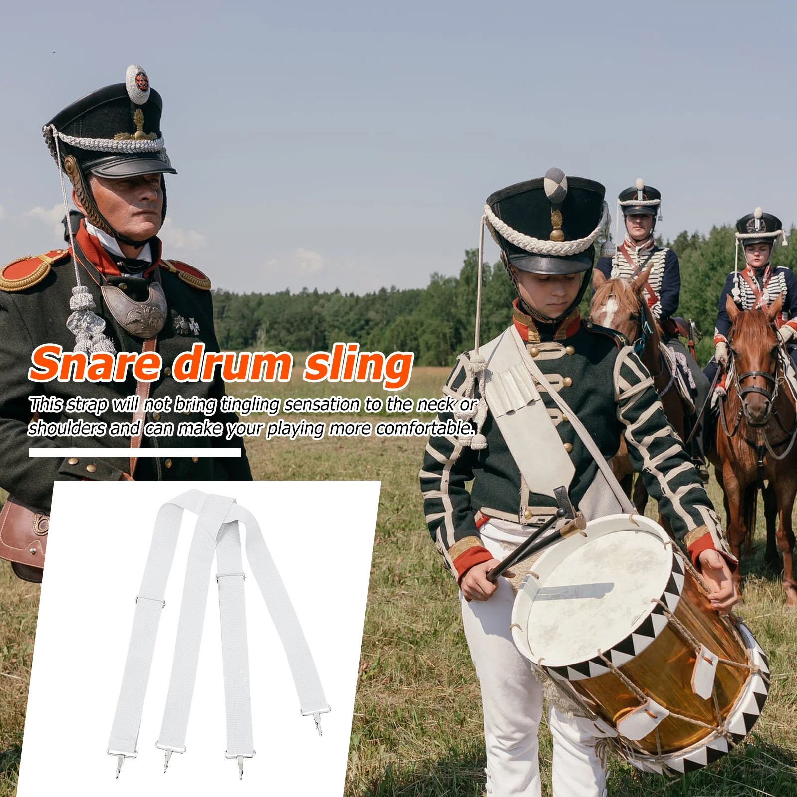 

Military Drum Strap Double Shoulder Adjustable Nylon Bass Drum Carrier Holder Harness Easy Adjust Corrosion Resistant