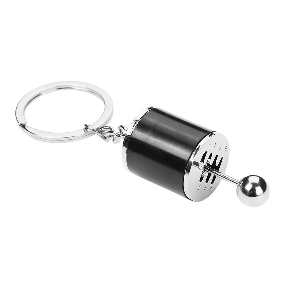 Creative Black Auto Part Gear Box Shifter Keychain 6 Gear Pendant Compact Lightweight Key Ring for Car Keys Bags Cellphones Cool