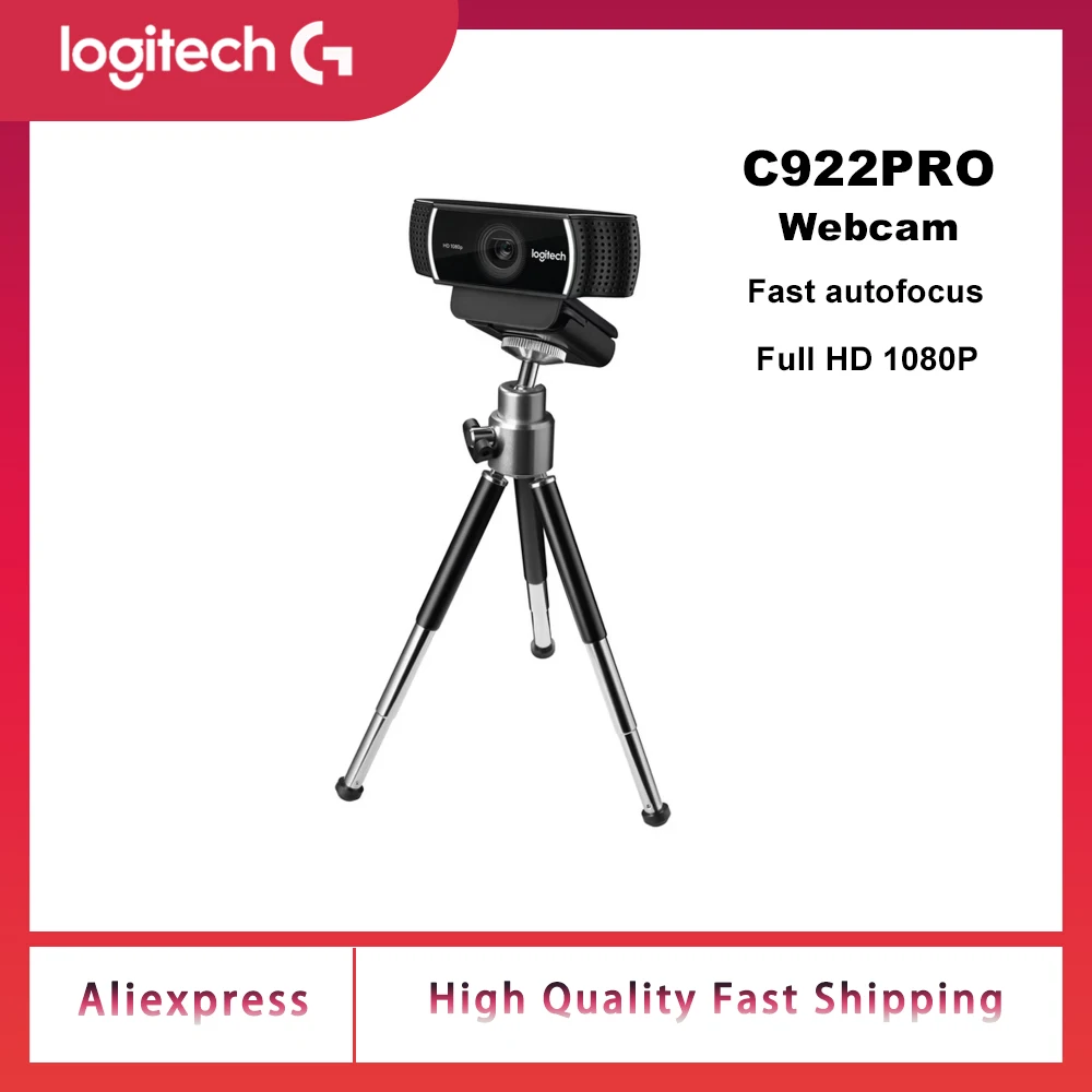 

100%Original Logitech C922 Pro Stream Webcam 1080P Camera for HD Video Streaming & Recording 720P at 60Fps with Tripod Included