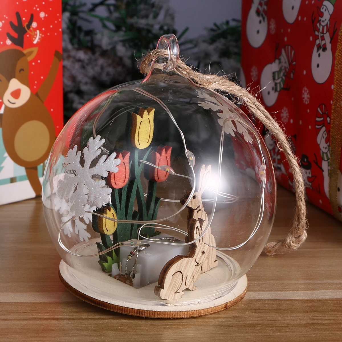 

Decorative Light LED Lights Decoration Glass Ornaments for Christmas Tree Decorate Dome Lamp Ball