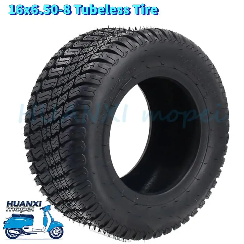 16x6.50-8 Tires - 4PR Durable Tubeless, Replacement Lawn Tractor Tires with Deep Ribbed Treads, Rim Not Included
