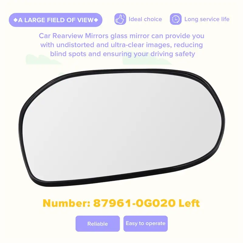 NEW-For Toyota Prado 2010-2013 2014 2015 2016- 2019 Car Mirrors Part Outer Rearview Side Mirror Lens