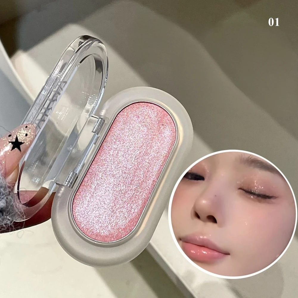 1개 진주 글리터 아이섀도 팔레트 단색 다이아몬드 쉬머 실크웜 브라이트닝 하이글로스 스팽글 핑크톤 하이라이터