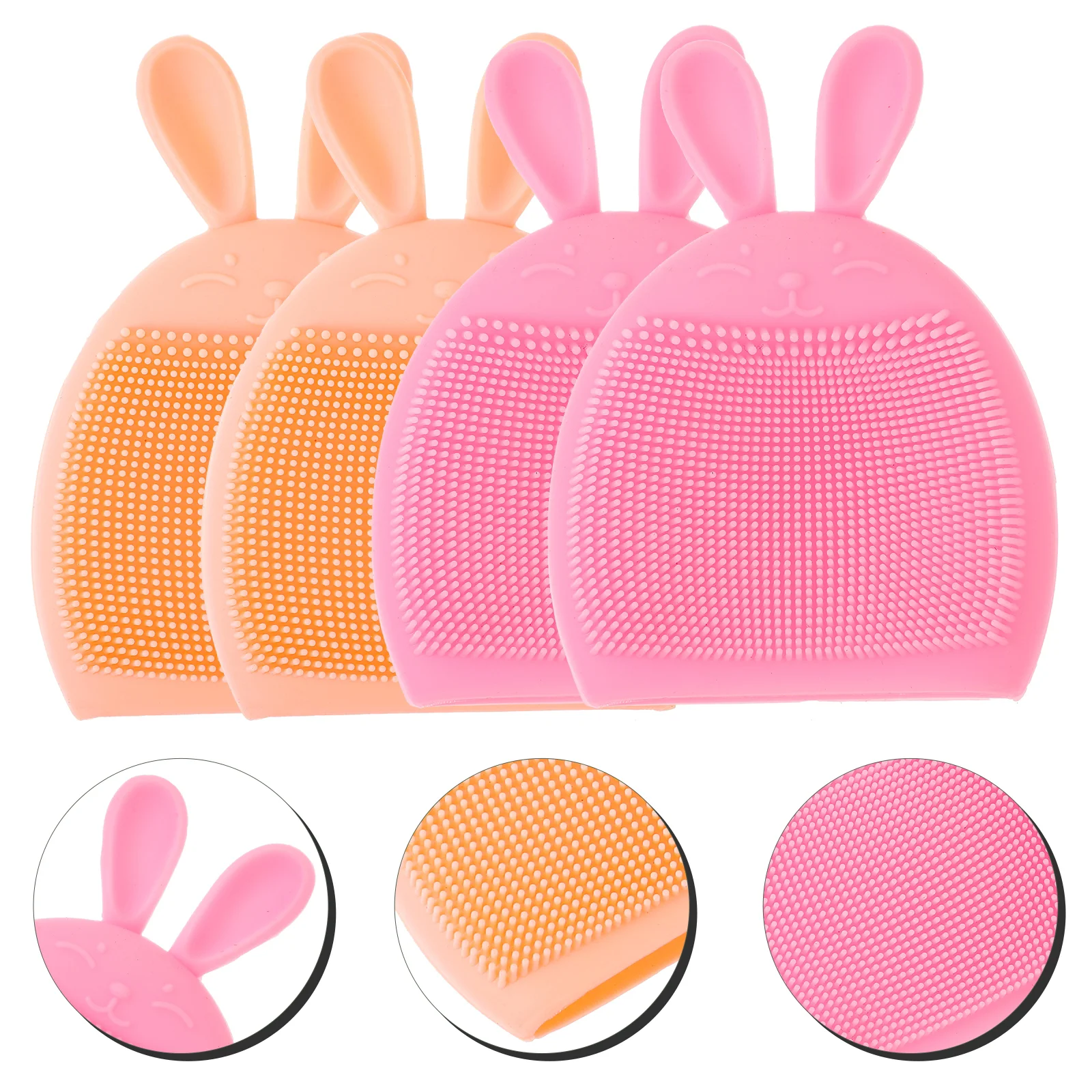 4 Pcs Silicone Cleansing Brush Face Cleanser Scrub Facial Scrubber Pores Massager