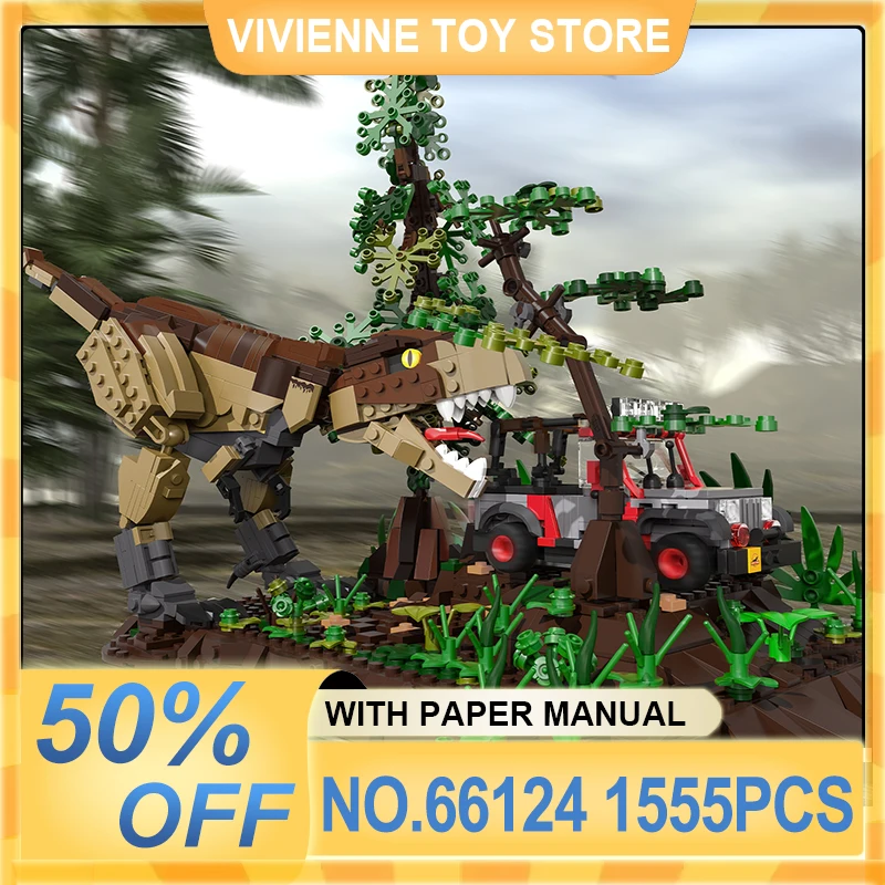

Xbert 66124 Dinosaur Chase Model MOC Building Blocks Bricks Puzzle Assembly Children Toy Christmas Gifts Kids
