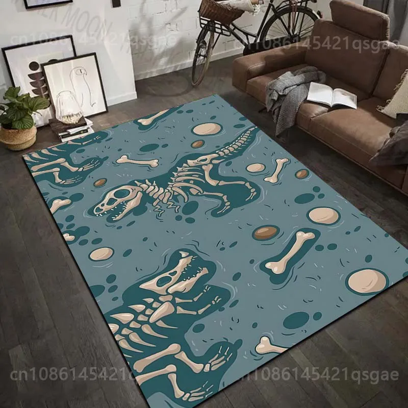 Dinosaur skeleton pattern background print Carpet for Living Room Bedroom Sofa Home Decor Rus Non-slip Floor Mat Luxury Gift