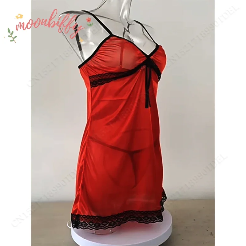 ผู้หญิงชุดนอนเซ็กซี่ Nightdress ลูกไม้ผ้าไหมซาตินชุดราตรีแขนกุด Nightwear V คอ Nightgown PLUS ขนาดชุดนอน