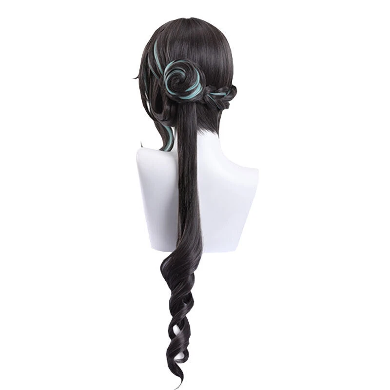 Star Rail Ruan Mei Cosplay Wigs Black Mixed Light Green Synthetic Hair