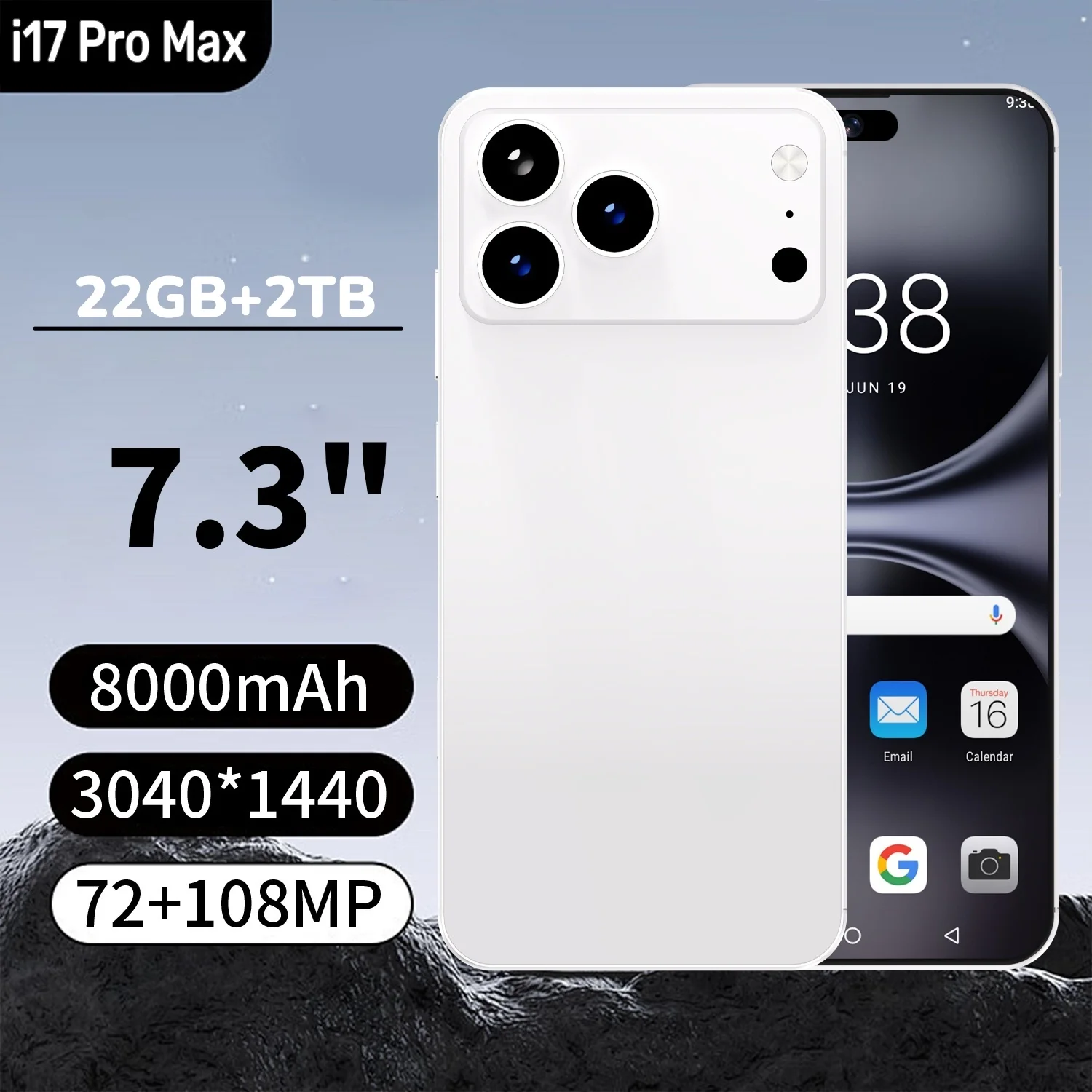 

2025 HOT new i17 Pro Max original intelligent 5G dual card dual standby Android 14 system phones 8000mAh battery global version