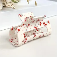1pc New Sweet Square Floral Print Claw Clip for Spring and Summer Shark Clip Retro Floral Hair Clip Head - Image 4