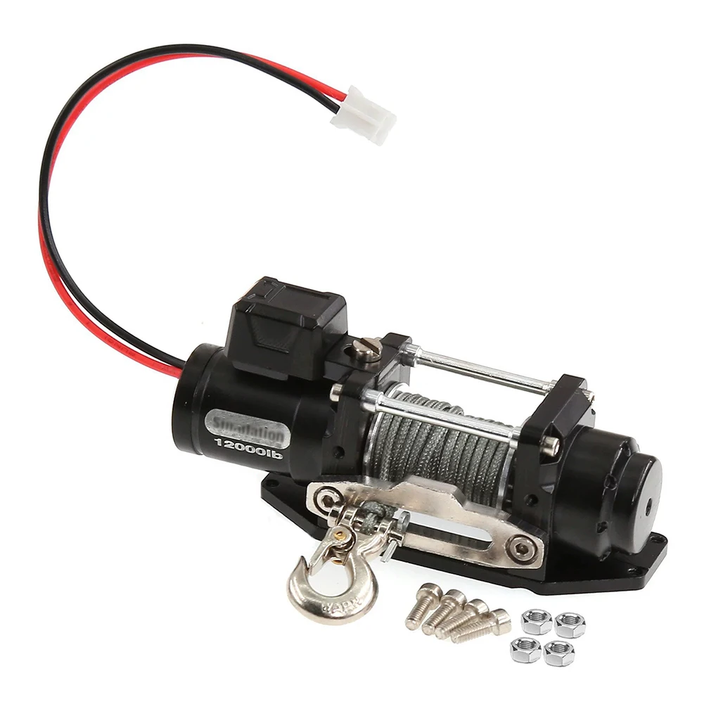 Simulated Metal Electric Winch for 1/10 RC Crawler Car SCX10 Traxxas TRX4 Defender RC4WD D90 D110 TRX6 Upgradeds Parts