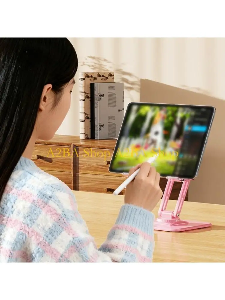 

A2BA Portable Space Saving Foldable Stand Adjustable in Height Rotating Base for Phone Tablets AntiSlip Silicone Material