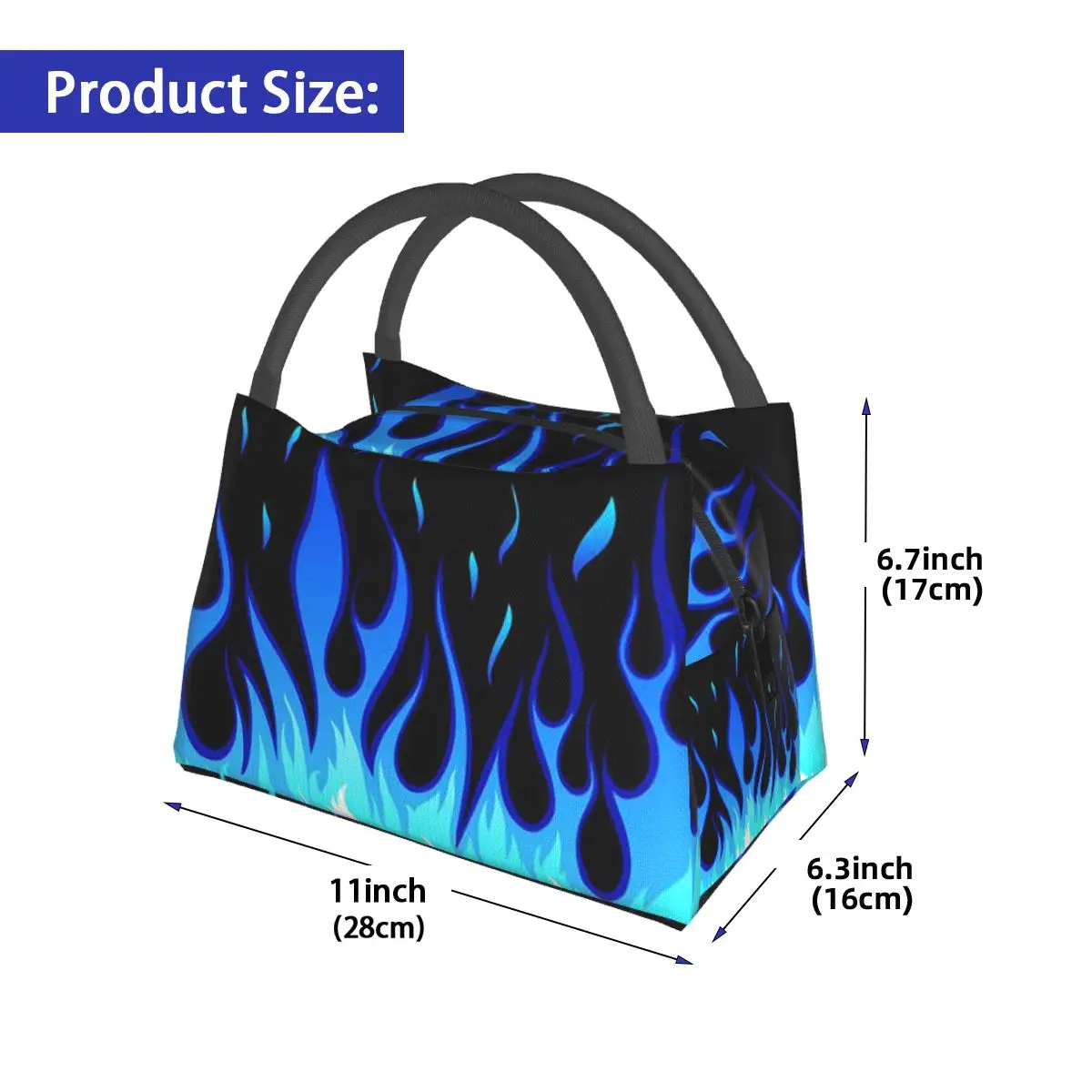 Big Fire Flames Burning Flame Insulated Lunch Bag for School Bento Storage Food Boxes Container Cooler Thermal Lunch Box Tote