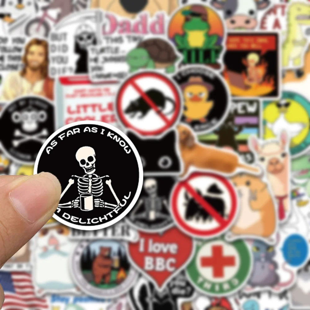50pcs Adult Fun Text Series Stickers, suitable for decorating phone cases, suitcases, notebooks, water cups, Waterproof Stickers