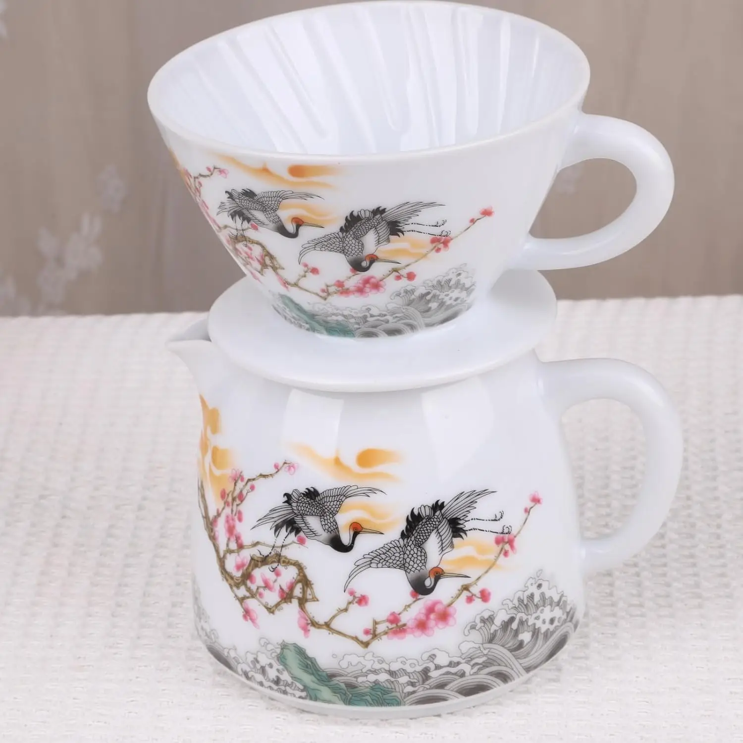 

Керамический набор кофеварки V60 с азиатским узором для дома, кафе, кемпинга