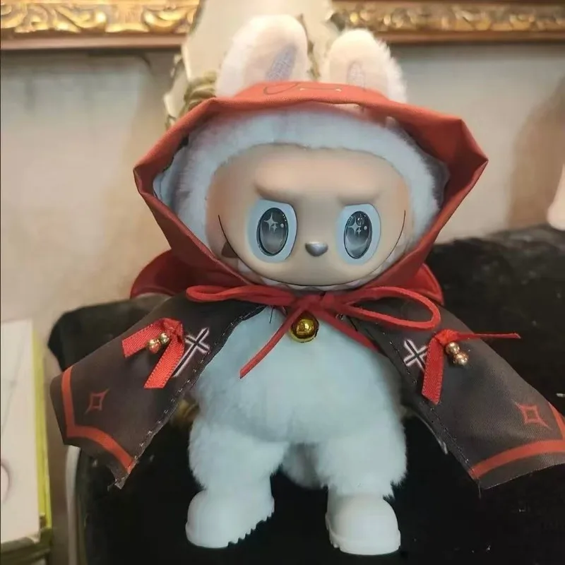 Pour labubu Halloween citrouille poupée costume mignon chat noir vinyle poupée habiller vêtements pas de poupée