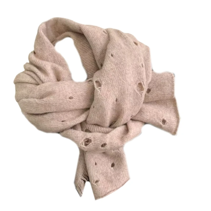 Femmes écharpe en détresse petit col chaud tricoté cou chaud foulard col automne hiver cou écharpe