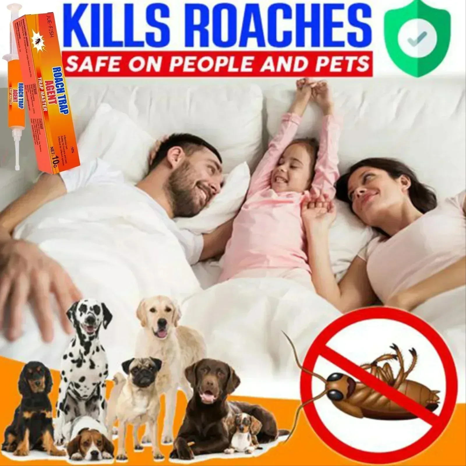 Fotografia 5: Isca em Gel para Baratas, Eficaz Exterminador de Baratas para Infestações Internas, Gel Versátil para Controle de Baratas em Ambientes Internos e Externos