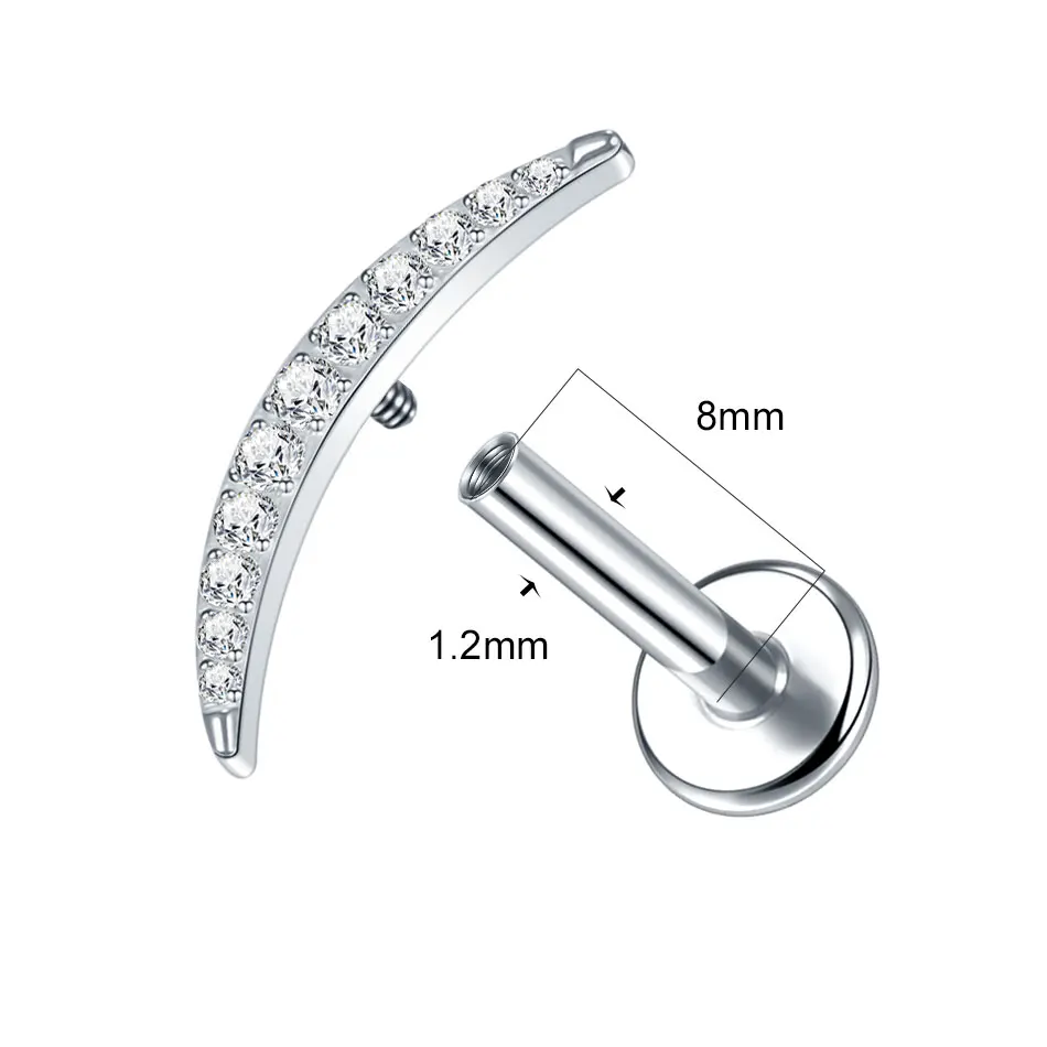 1/5PCS Steel 16G Cluster Marquise CZ Tragus Helix Stud Conch Lobe Rook Cartilage Earring Flower Flat Back Labret Piercings