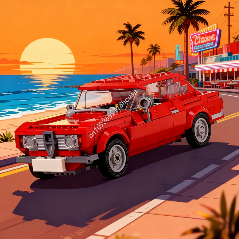 382 قطعة MOC ألفا روميو جوليا سبرينت GT سكالينو لعبة مجسمة اللبنات العمارة لتقوم بها بنفسك الطوب الاطفال هدايا عيد الميلاد عيد الميلاد