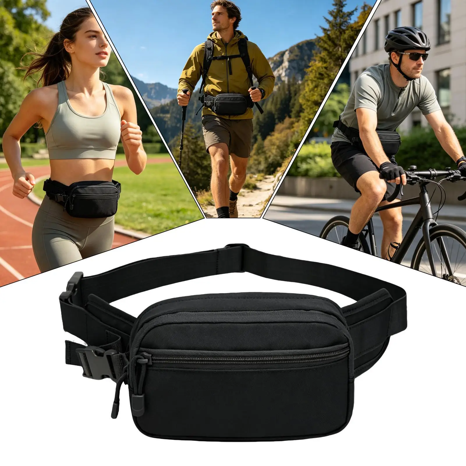 

Concealed Carry Fanny Pack Backpacking Belt Pouch Running Waist Bag for Men Women Hikers Campers Daily Commute Cycling Running