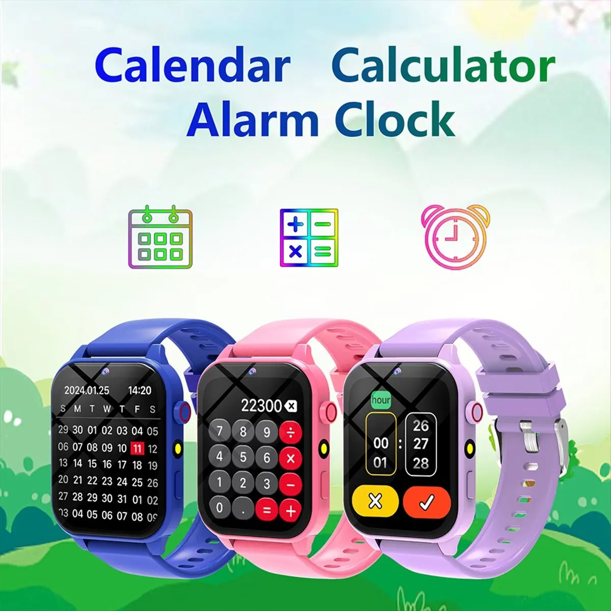 Goodprice Children Study Smartwatch HD Camera Games Flashlight Sleep Monitoring Alarm Calculator Birthday Gift for Boys Girls D