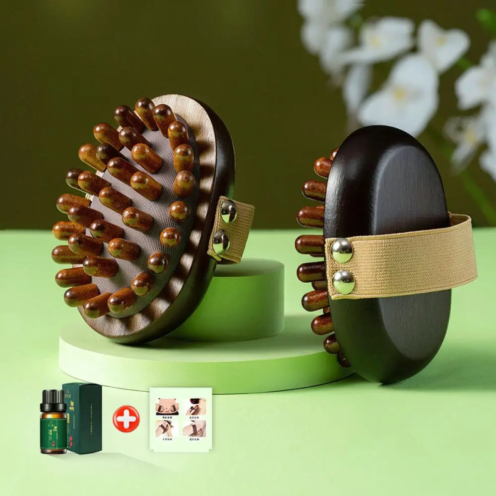 Wood Meridian Massage Brush For Body Scalp Belly Waist Muscle Relief Natural Ergonomic Scraping Tool Health Massager