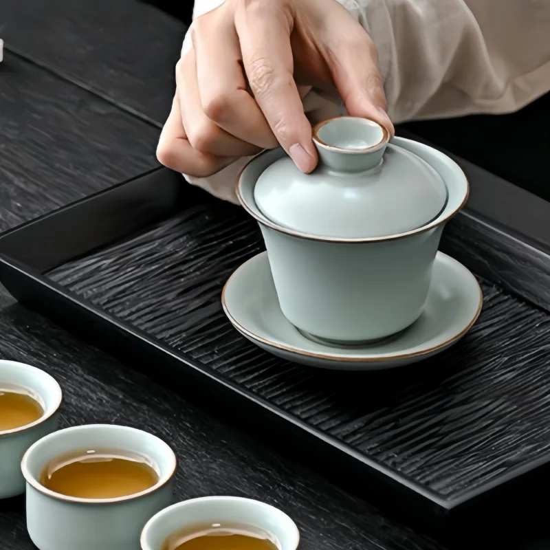 Kung Fu Teeservice Retro Reise Tragbare Ru Ofen Geschenkbox Im Freien Teekanne Deckel Schüssel Camp Out Japanisches Teeservice mit Tassen und Wasserkocher