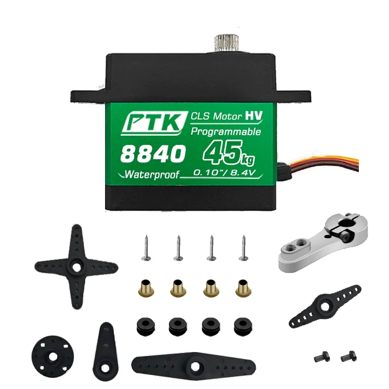 

PTK 8840MG-D 45/32/42/30KG Waterproof Metal Digital Servo With Metal Servo Arm 180/270/300/360° Optional for RC Plane Car Boat