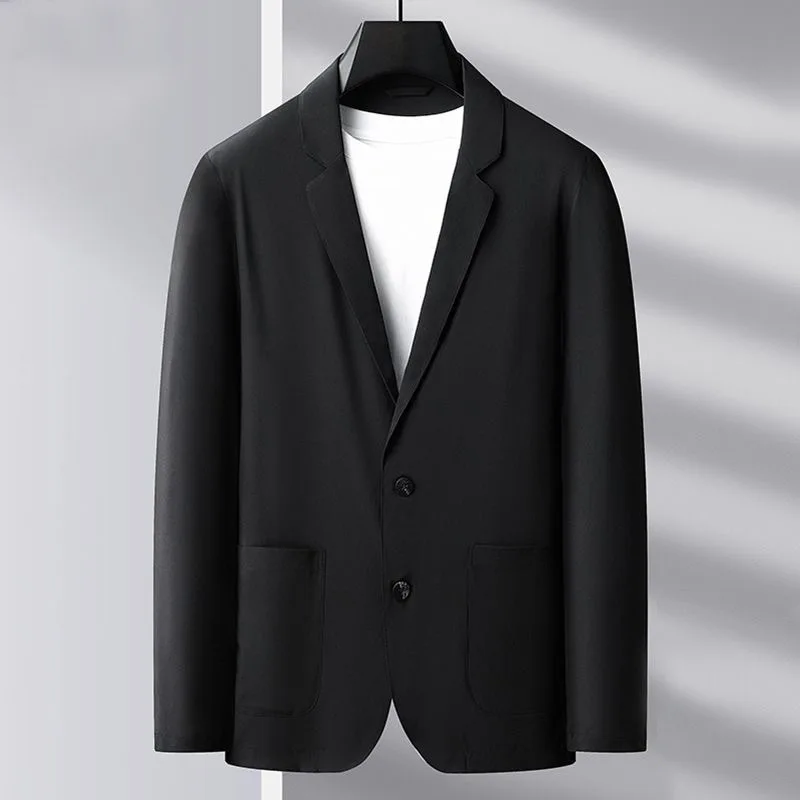New Summer Man Thin Breathable Blazers Jackets Solid Business Casual Suits Coats Male Slim Elastic Blazers Jackets Clothing 4XL
