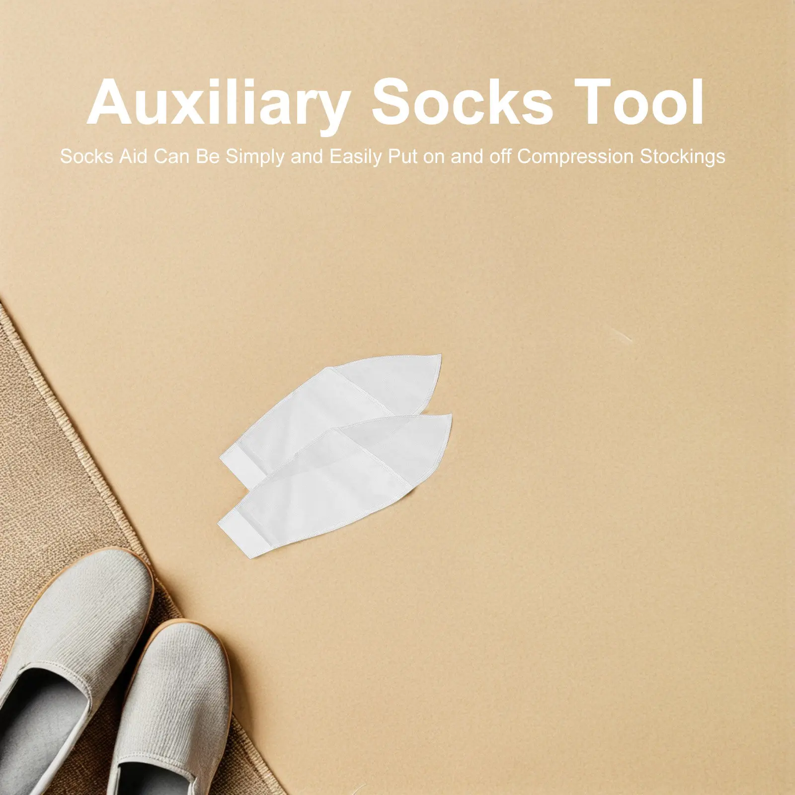 2Pcs Pure White Sock Assist Tool for Compression Vein Short Socks Easy Dressing Aid Ideal for Seniors Limited Mobility Quick