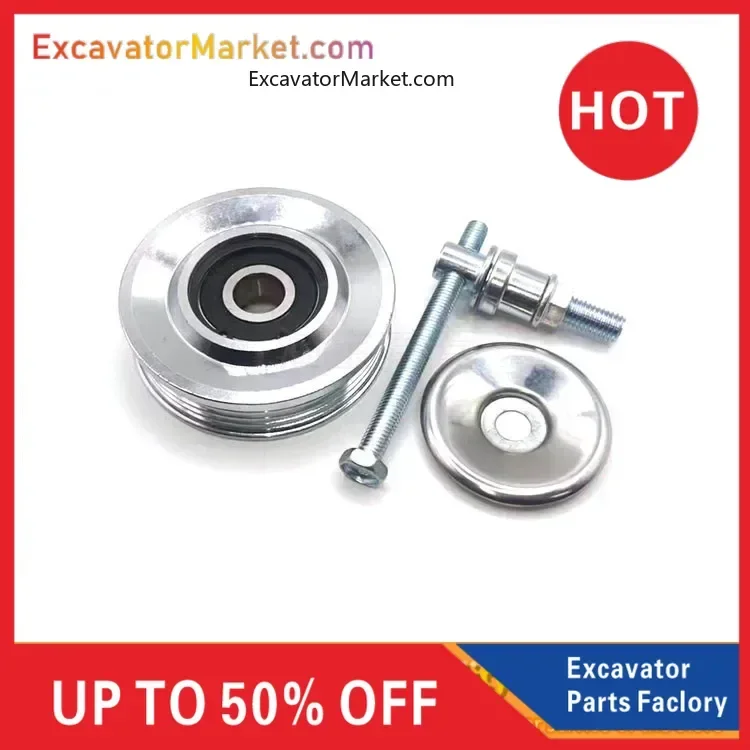 For DOOSAN DH DX DAEWOO Air Conditioning Pulley DH150 210 225-7 Air Conditioning Pulley Tensioner Stainless Steel excavator