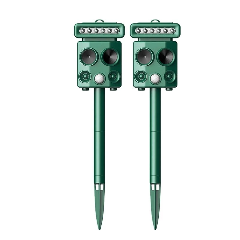 2PCS Ultrasonic Animal Repellent Outdoor Solar Animal Repeller With Motion Detection,Deer Deterrent Device For Yard