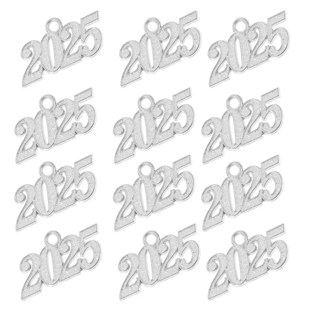 30Pcs Graduation Cap Pendants 2025 Number Charms Alloy DIY Jewelry Making Supplies for Necklace Bracelet Earring Keychain Crafts
