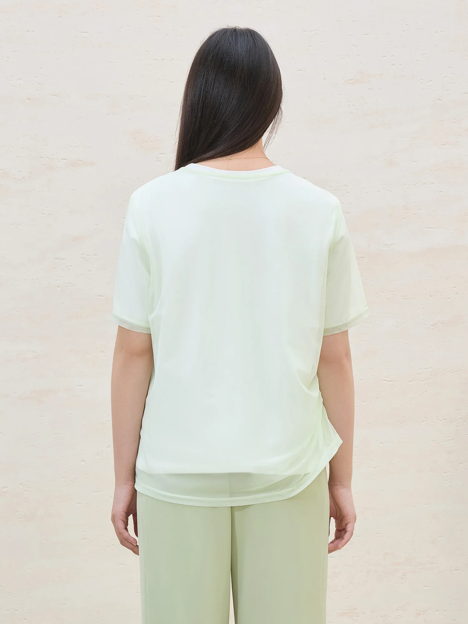 DUSHU-Conjunto de 2 piezas de malla refrescante de talla grande, camiseta holgada y superposición minimalista y elegante para ir al trabajo en la oficina, verano 2025