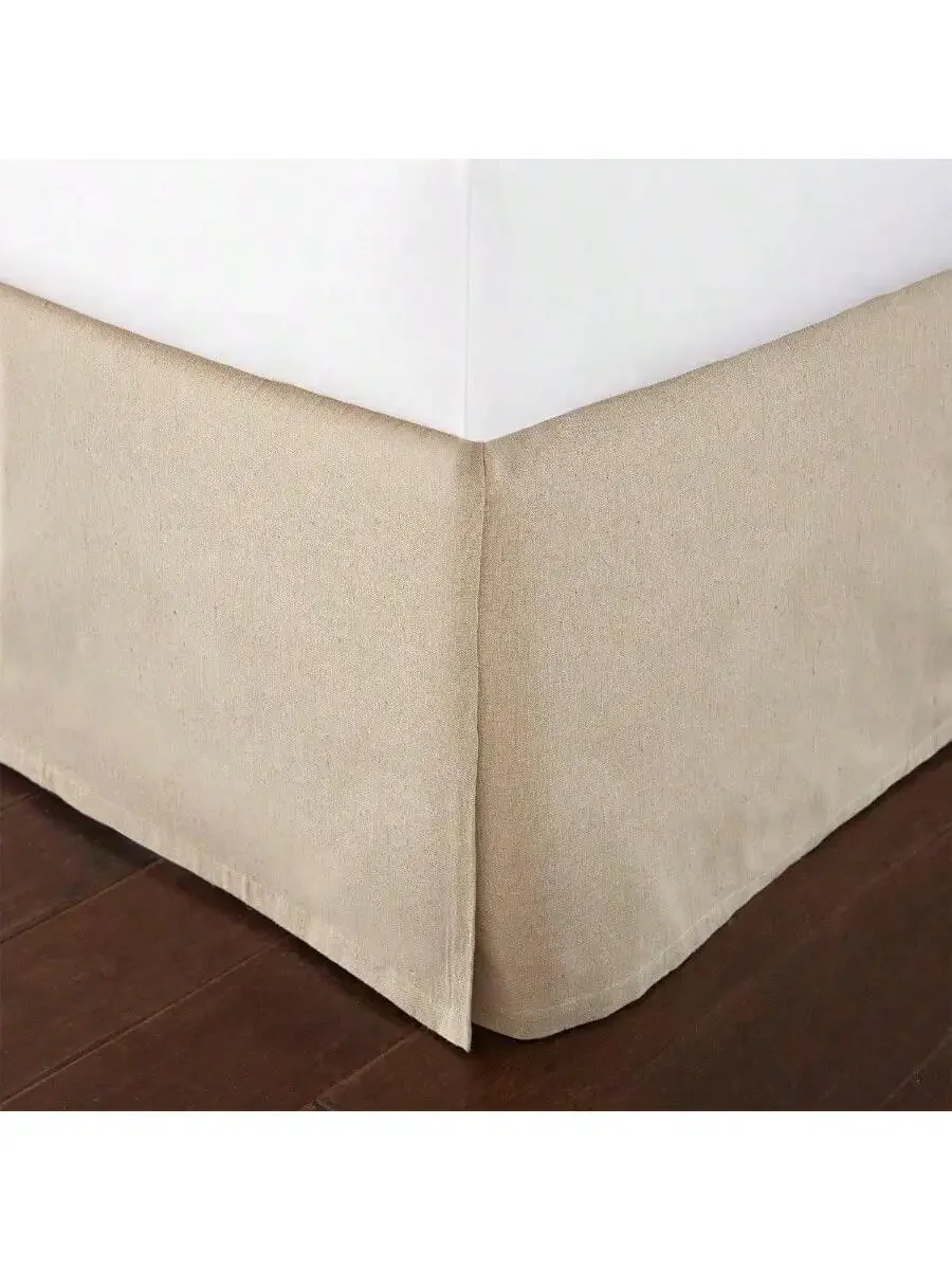 

Faux Linen Bed Skirt With Box Pleat 16 Inch Drop